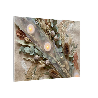 Candlelight Dried Flowers Canvas Art - Japandi Kanso