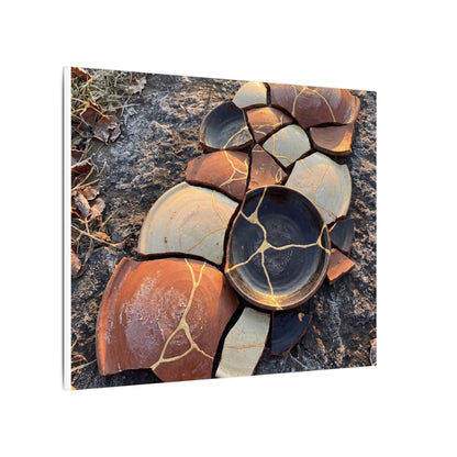 Winter Broken Pottery Gold Vein Canvas Art | Beautiful Decor