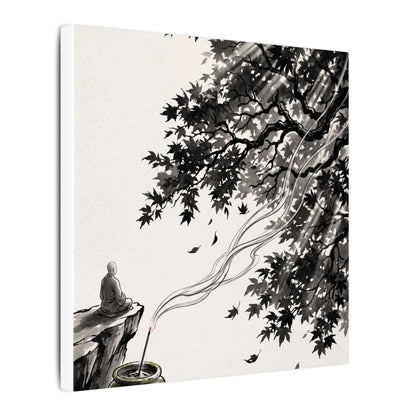 Serene Incense Smoke Canvas Art - Ukiyo E Inspired Zen