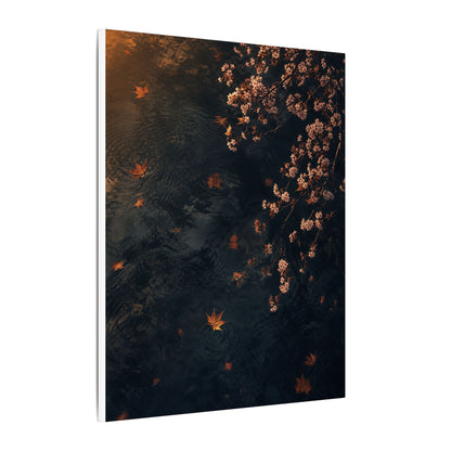 Golden Hour Cherry Blossom Canvas Art - Dark Japandi Kanso