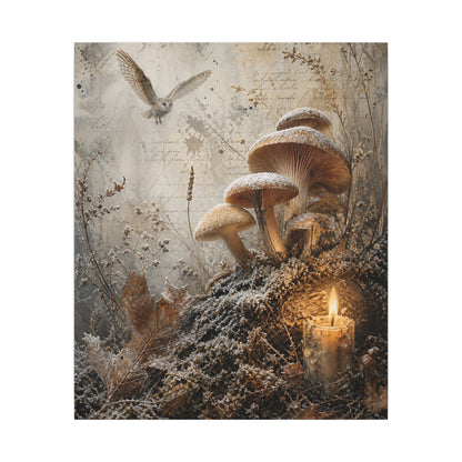 Wild Mushrooms Texture Canvas Art | Elegant Japandi Art