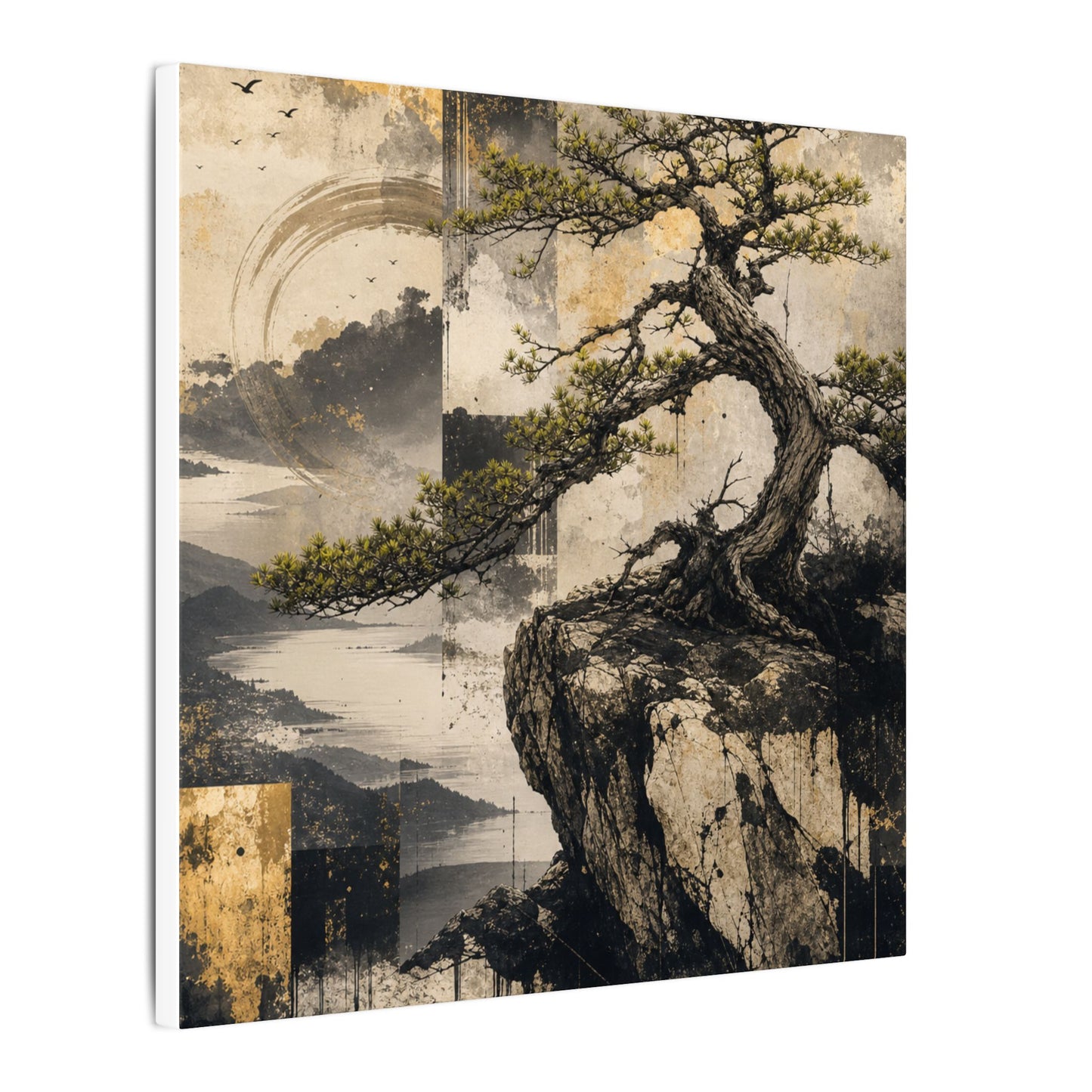 Golden Hour Pine Tree Canvas Art - Japandi Datsuzoku