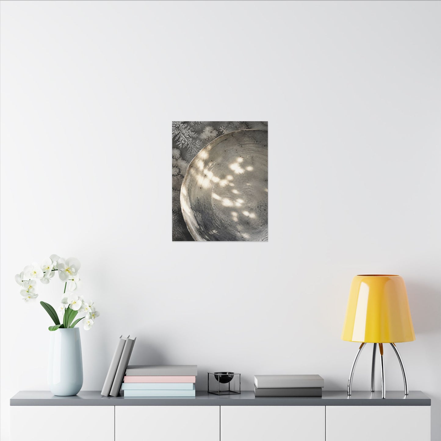 Ceramic Bowl Watercolor Canvas Art | Warm Japandi Art