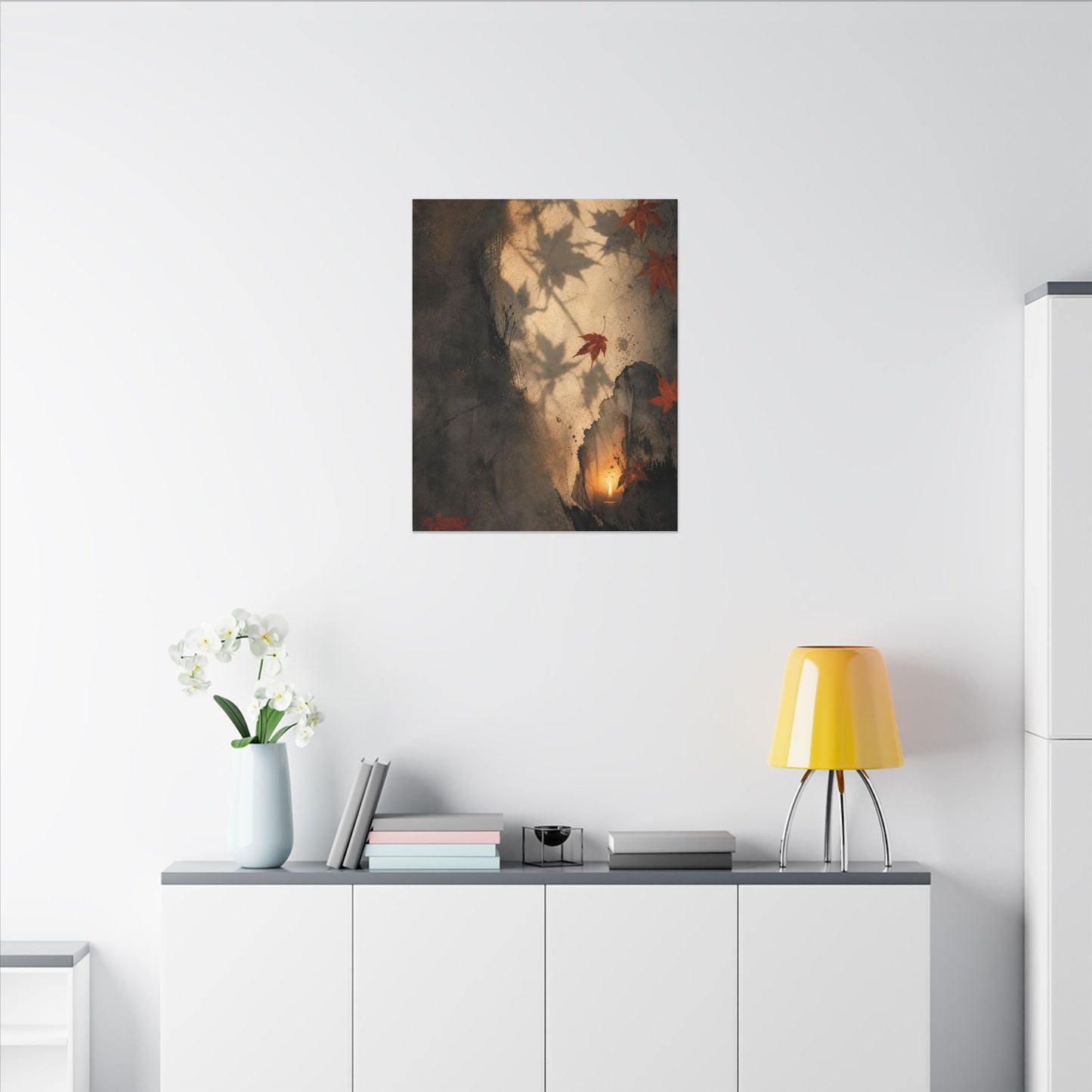 Shadow Play Texture Canvas Art | Neutral Japandi Art