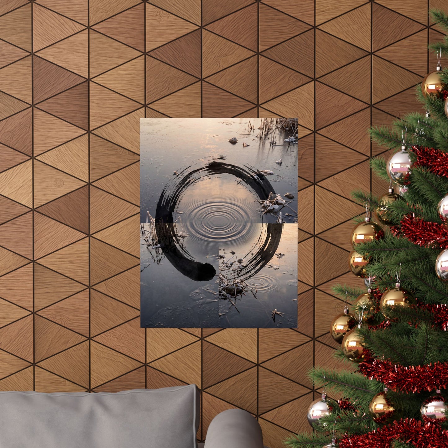 Water Ripple Winter Wall Art Print | Zen Contemplative Design