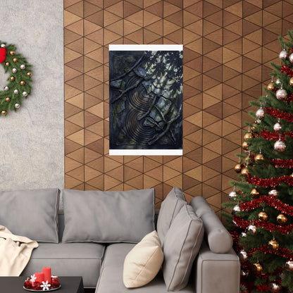 Winter Rock Garden Dark Texture Wall Art Print | Moody Decor