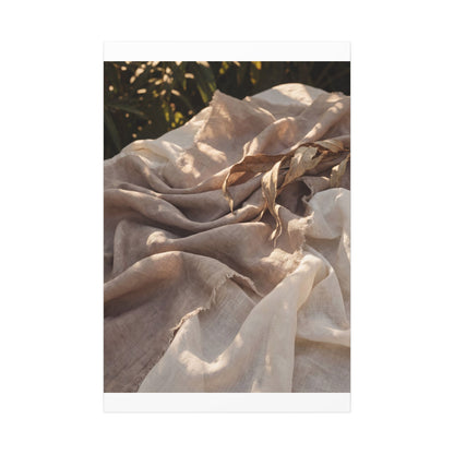 Silk Drape Summer Canvas Art | Japandi Neutral Design