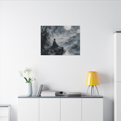 Ink Brushstroke Sumi E Canvas Art | Serene Zen Art