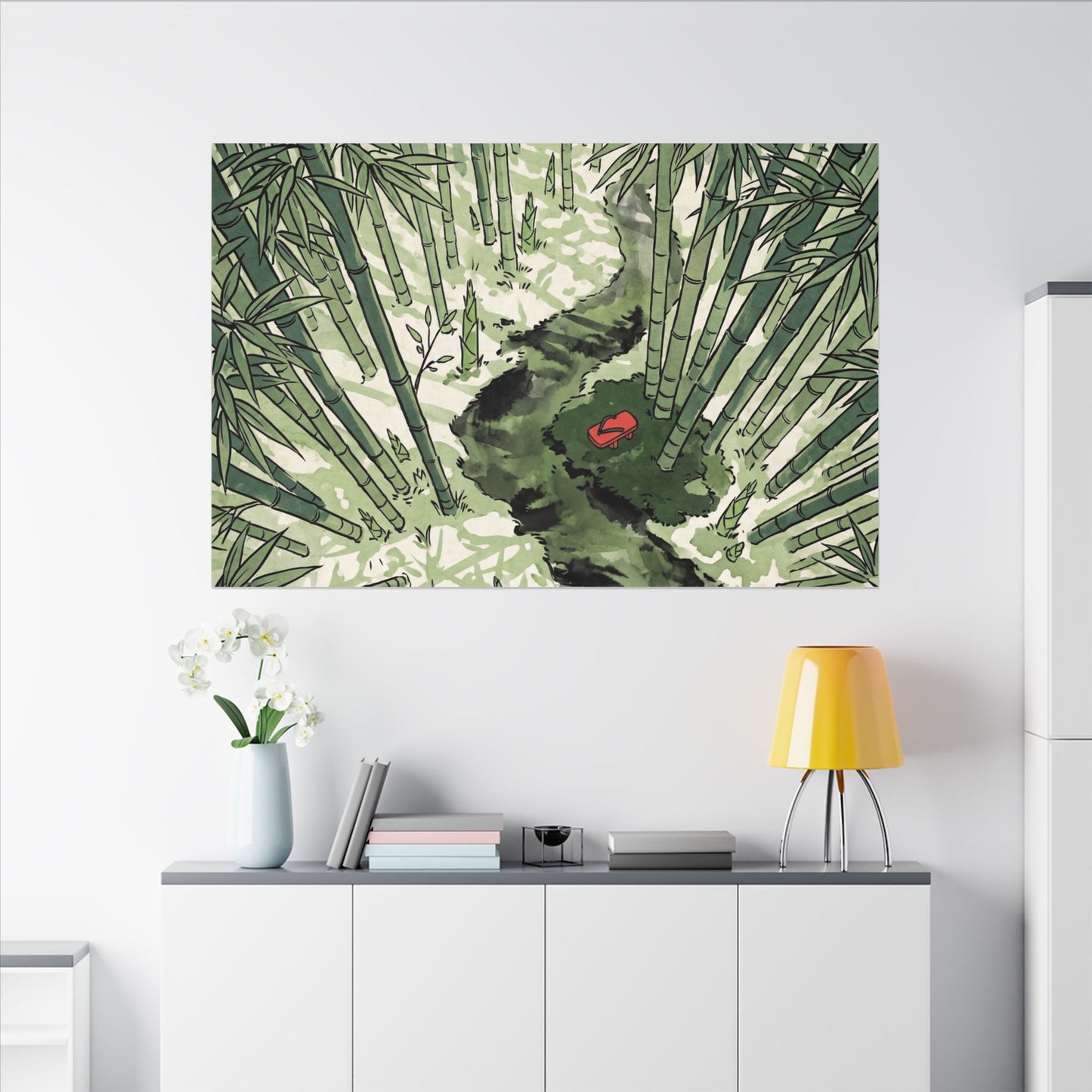 Peaceful Bamboo Grove Canvas Art - Ukiyo E Inspired Zen