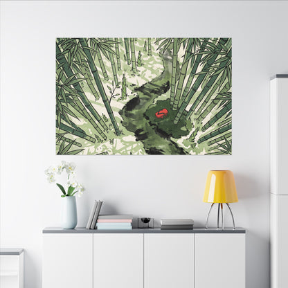 Peaceful Bamboo Grove Canvas Art - Ukiyo E Inspired Zen