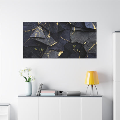 Beautiful Paper Fold Canvas Art - Crackle Gold Kintsugi