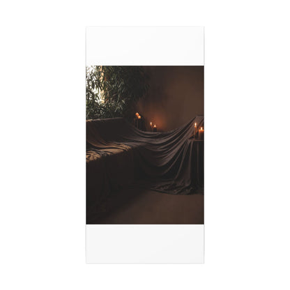 Candlelight Silk Drape Canvas Art - Dark Japandi Ma