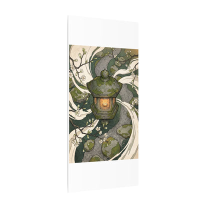 Zen Stone Lantern in Candlelight | Ukiyo E Inspired Canvas Art