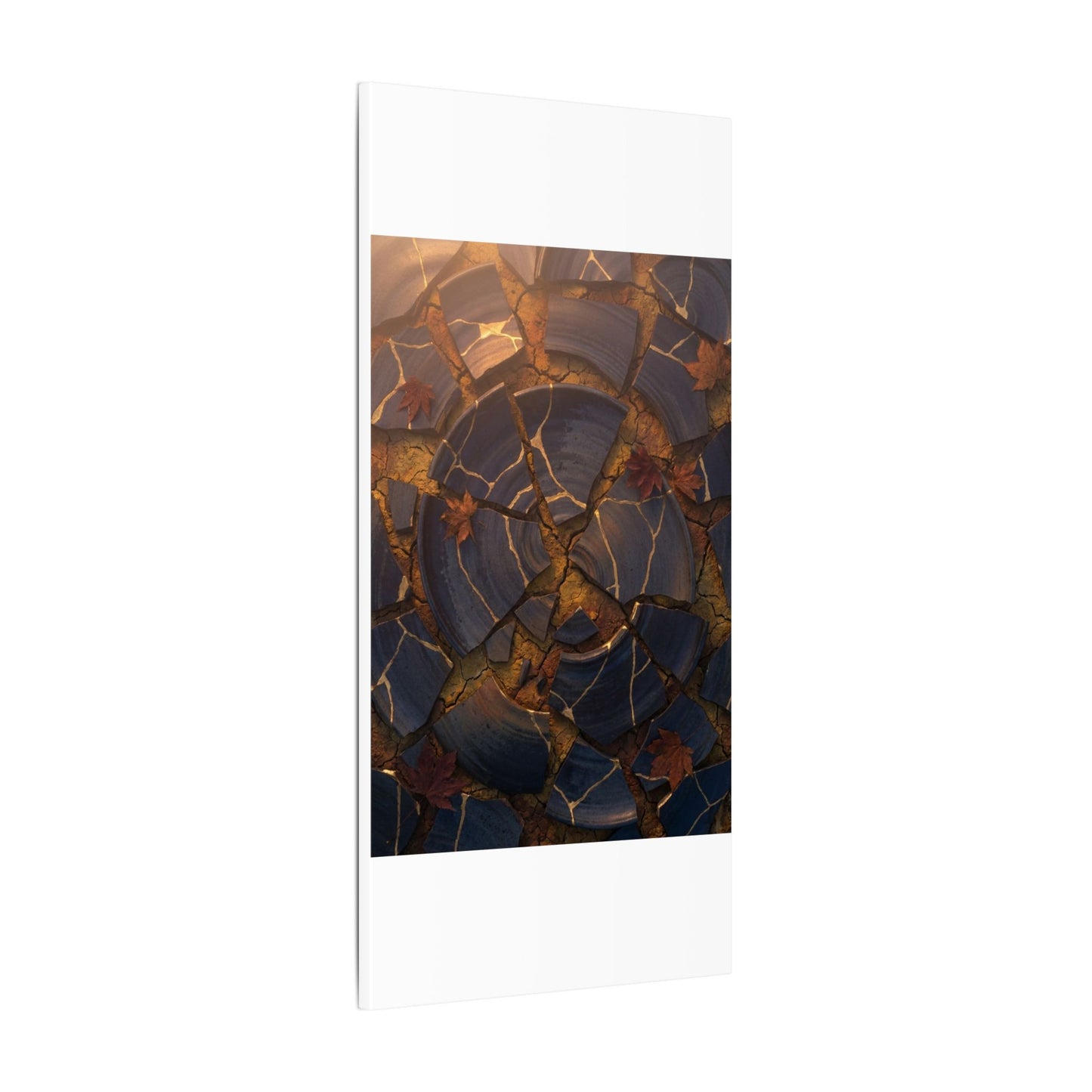 Autumn Cracked Earth Gold Repair Canvas Art | Philosophical Decor