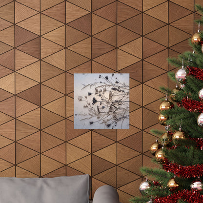 Winter Dried Flowers Japanese Pattern Wall Art Print | Warm Decor