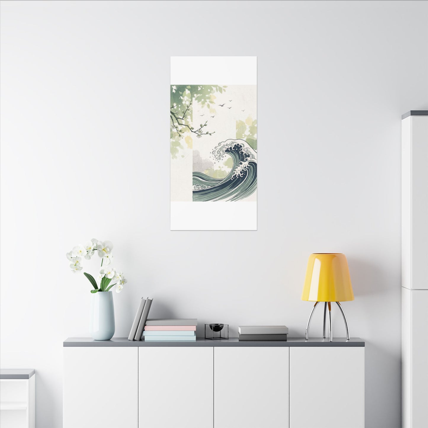 Spring Ocean Wave Ukiyo E Inspired Canvas Art | Serene Decor