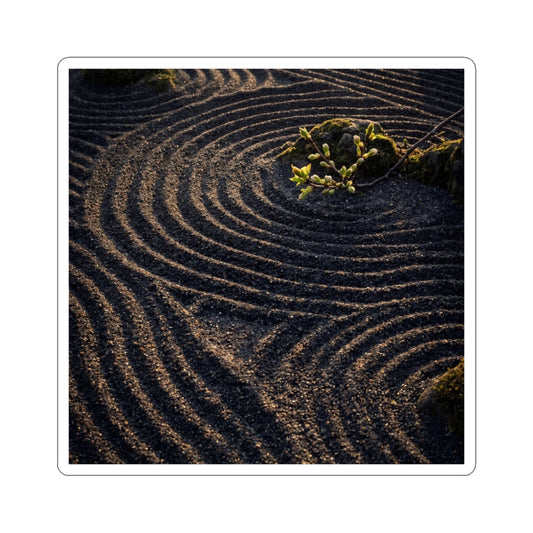 Rock Garden Spring Sticker | Dark Japandi Moody Design