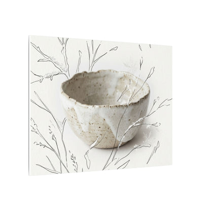 Neutral Ceramic Bowl Canvas Art - Minimal Line Japandi