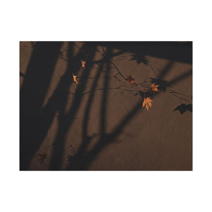 Shadow Play Autumn Canvas Art | Dark Japandi Luxurious Design