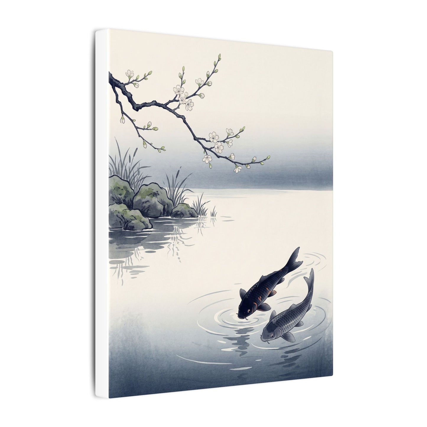 Ma Koi Pond Canvas Art - Zen Ukiyo E Inspired