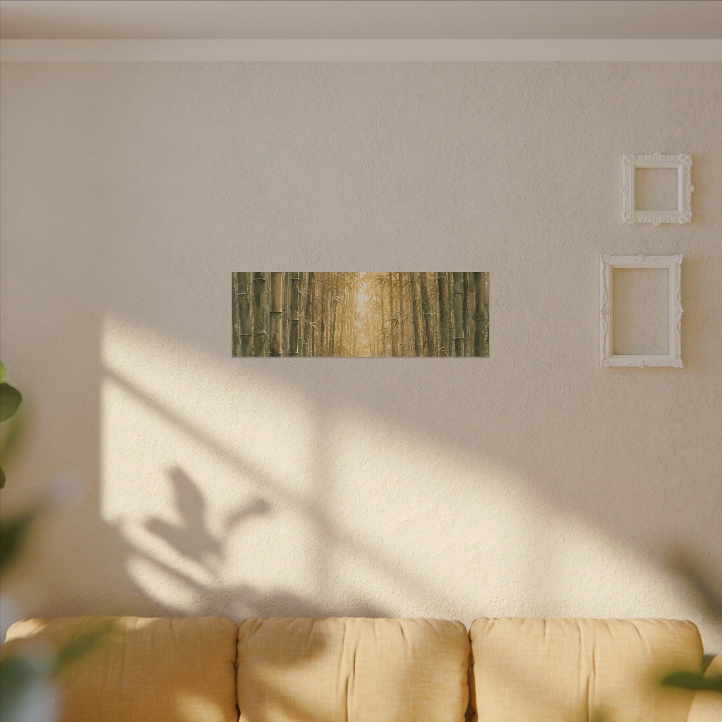 Bamboo Grove Winter Canvas Art | Japandi Elegant Design