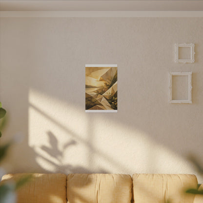 Golden Hour Paper Fold Canvas Art - Japandi Ma