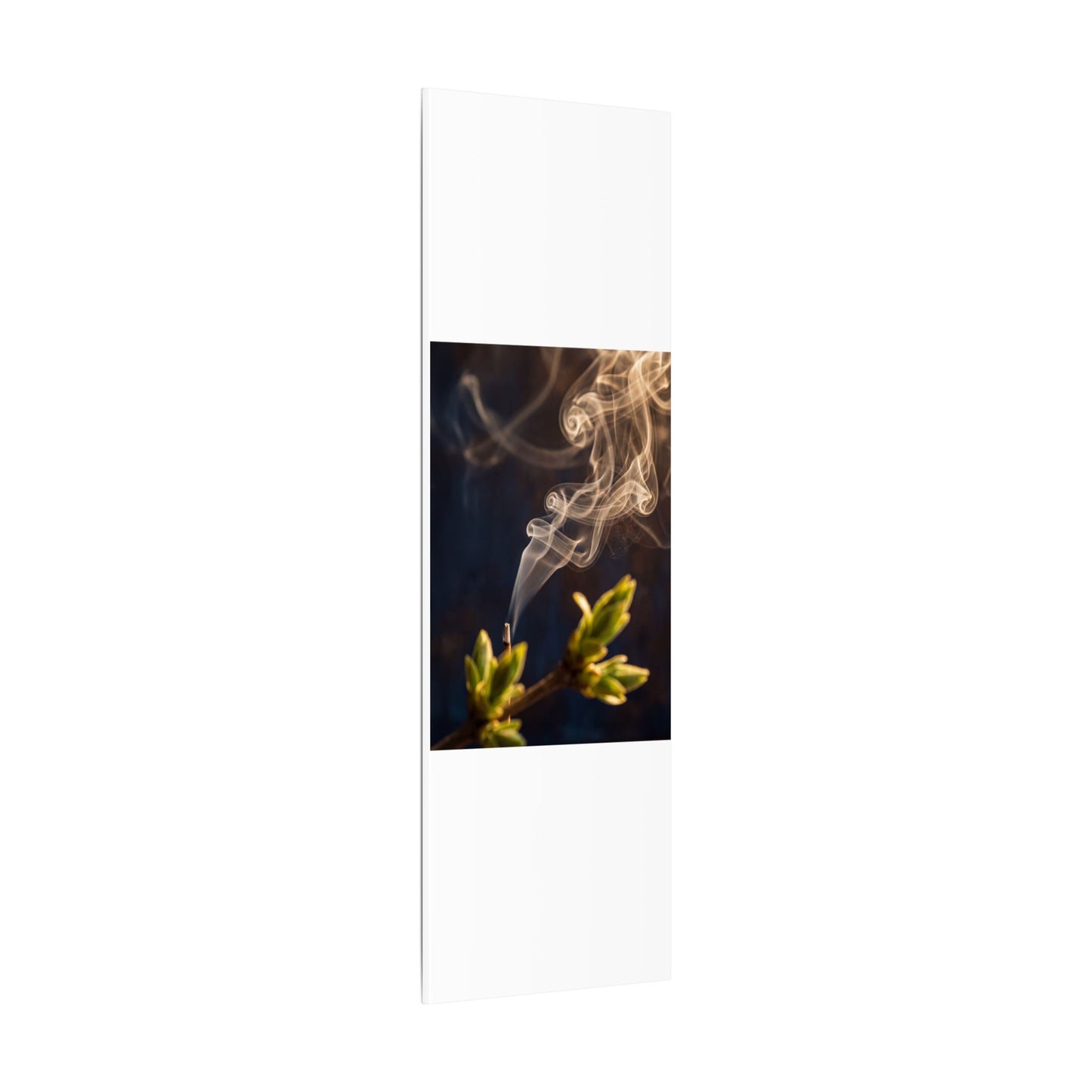Incense Smoke Spring Canvas Art | Dark Japandi Atmospheric Design