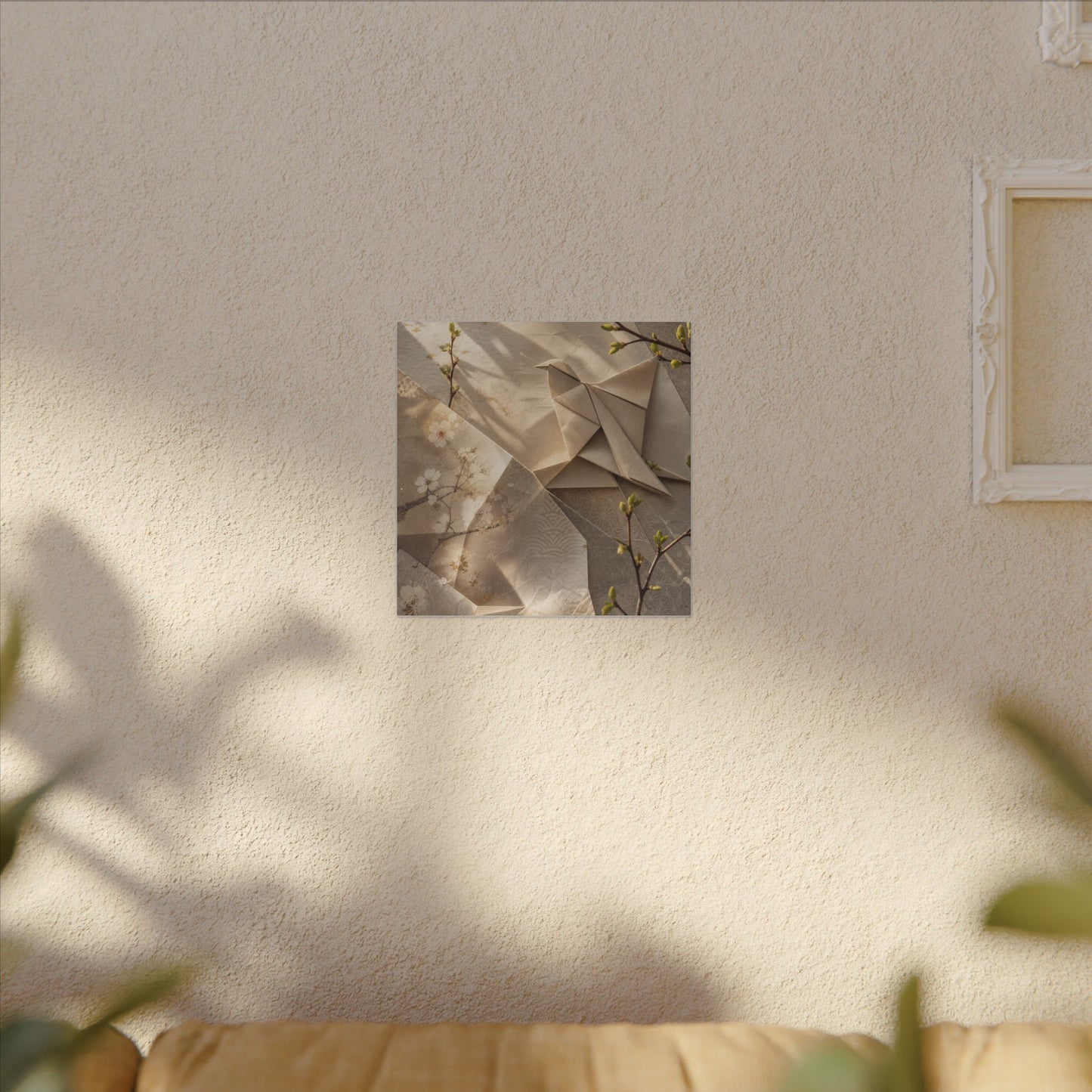 Golden Hour Paper Fold Canvas Art - Japandi Fukinsei