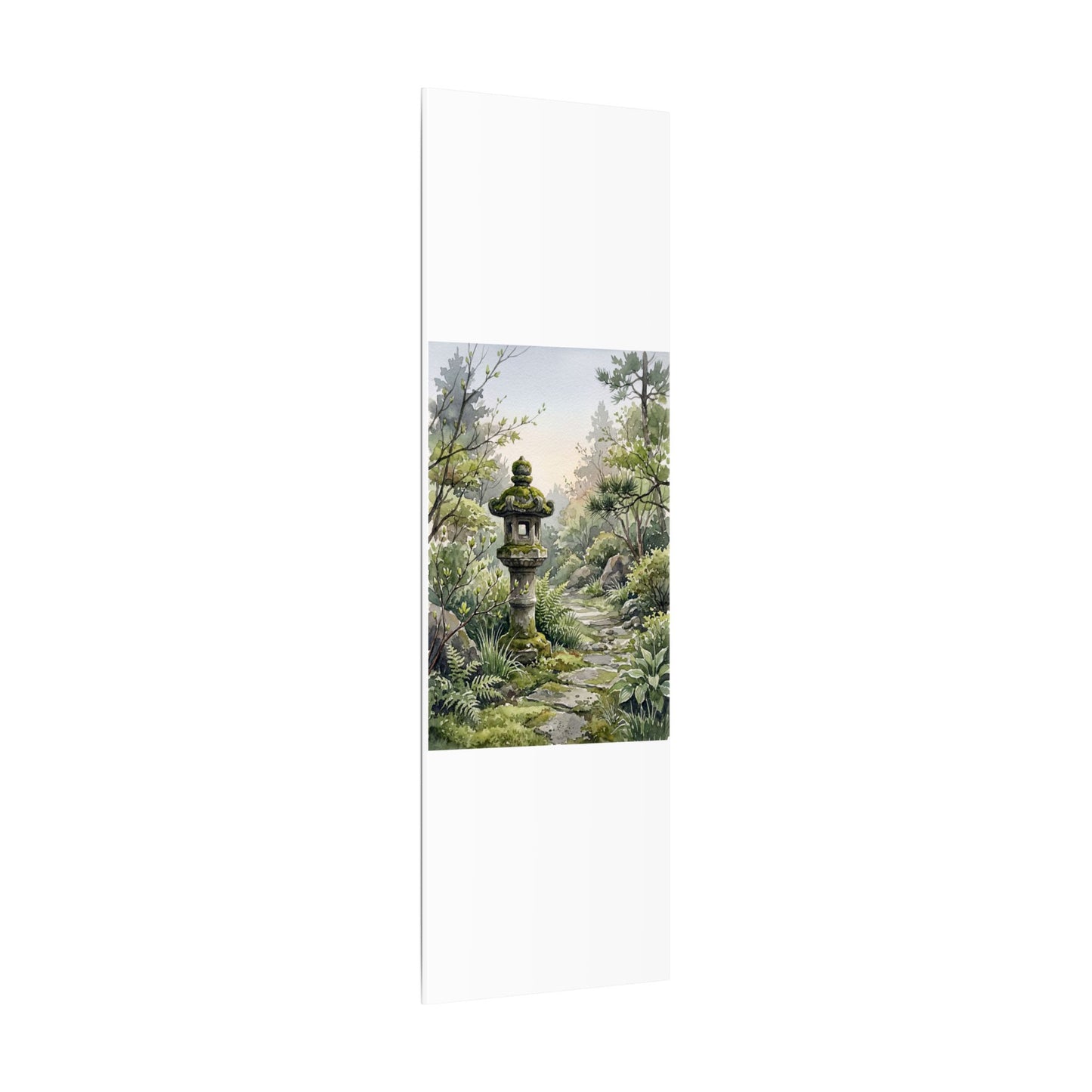 Neutral Stone Lantern Canvas Art - Watercolor Japandi