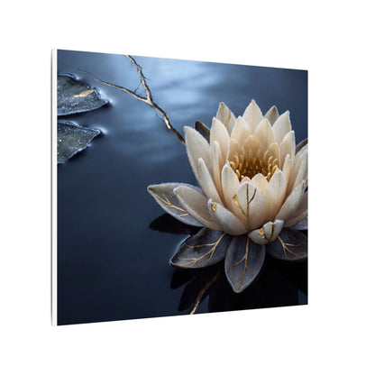Beautiful Lotus Flower Canvas Art - Gold Vein Kintsugi