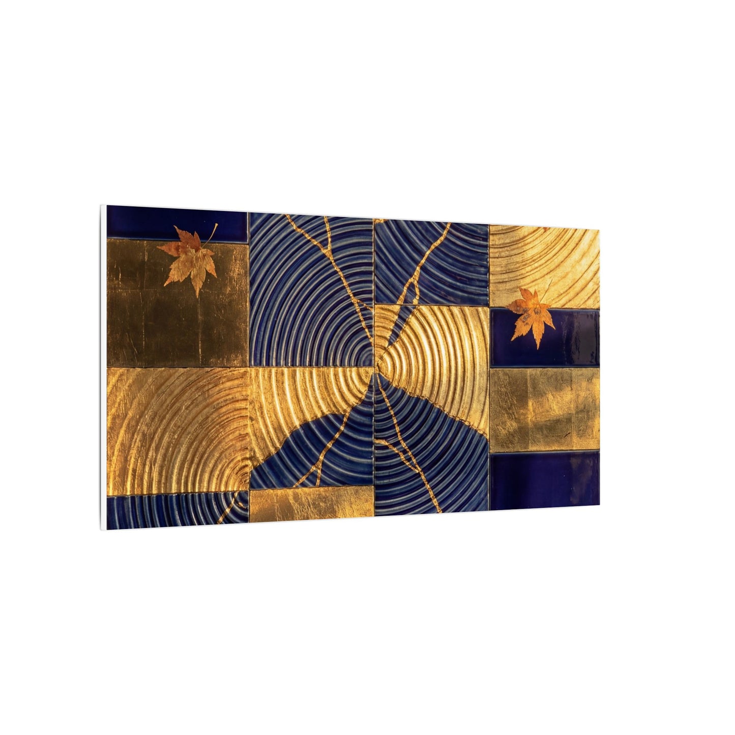 Autumn Water Ripple Crackle Gold Canvas Art | Artful Decor