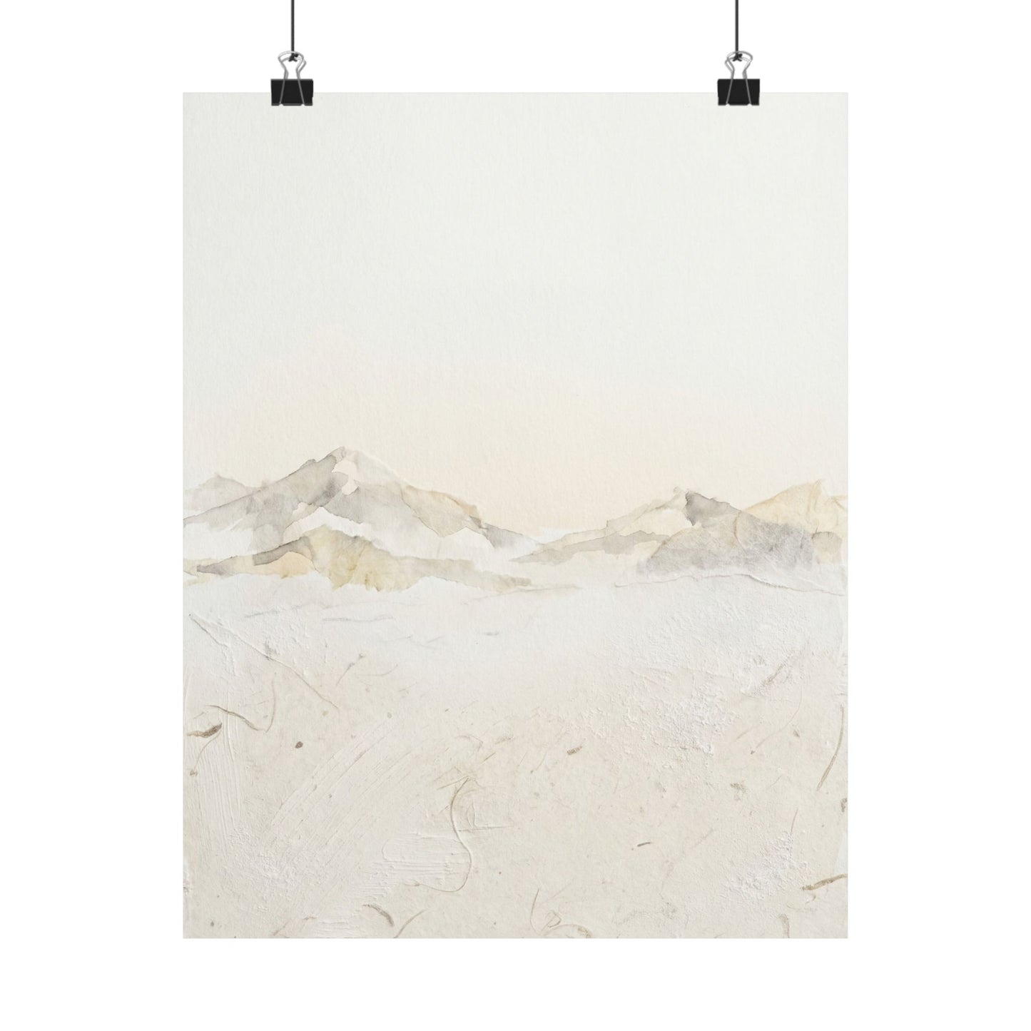Winter Mountain Mist Texture Wall Art Print | Elegant Decor Art Print