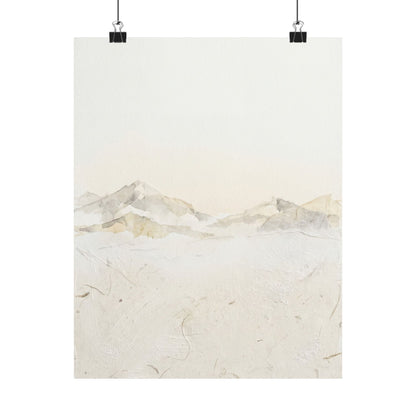 Winter Mountain Mist Texture Wall Art Print | Elegant Decor Art Print