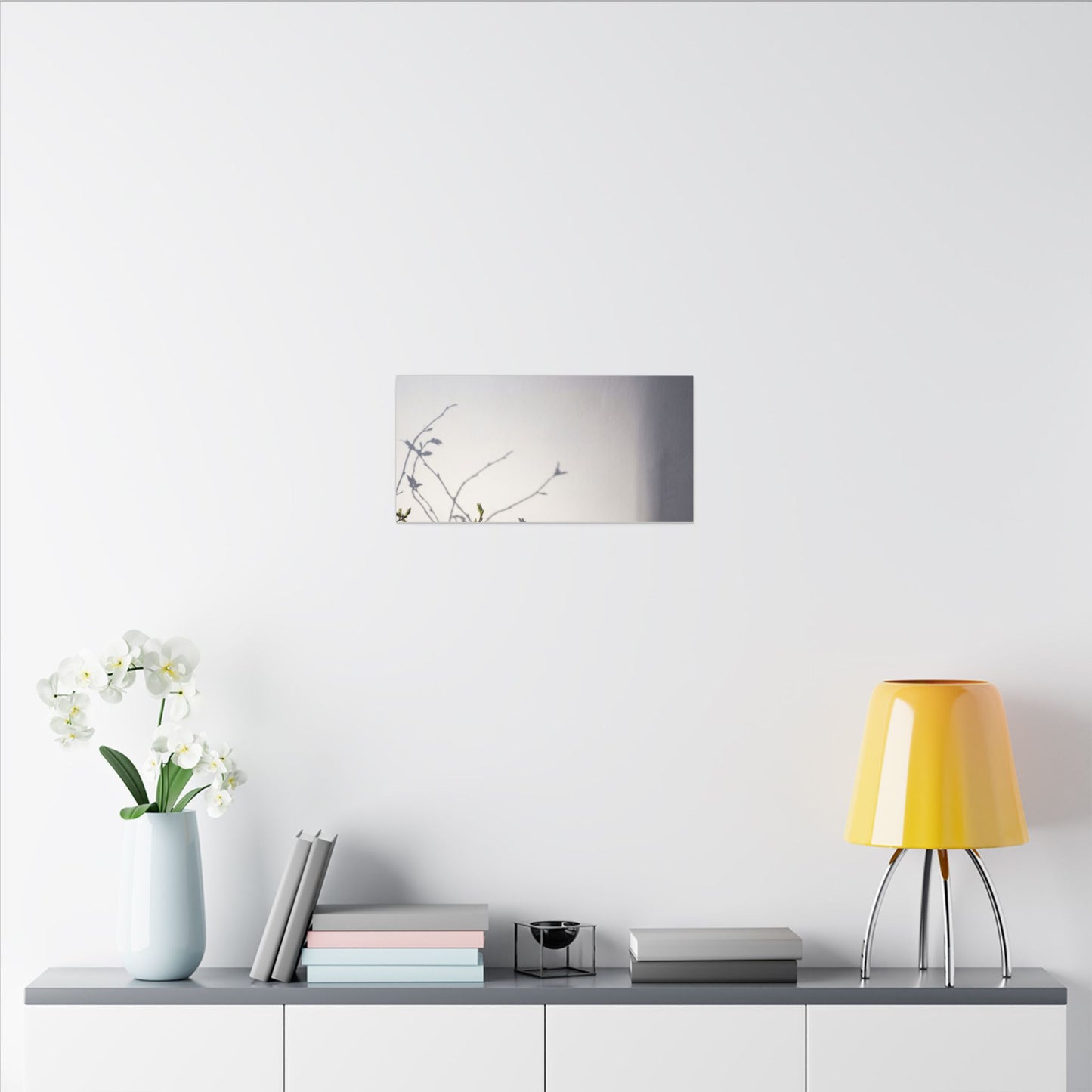 Japandi Shadow Play in Dawn | Japanese Pattern Canvas Art