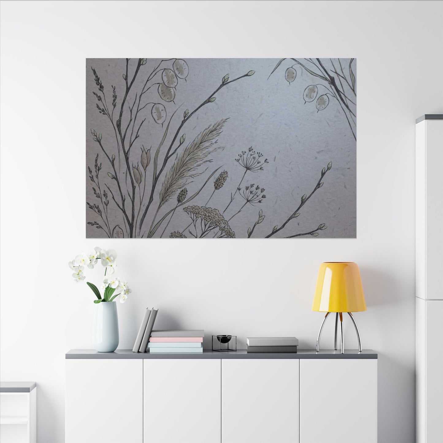Spring Dried Flowers Japanese Pattern Canvas Art | Cozy Decor