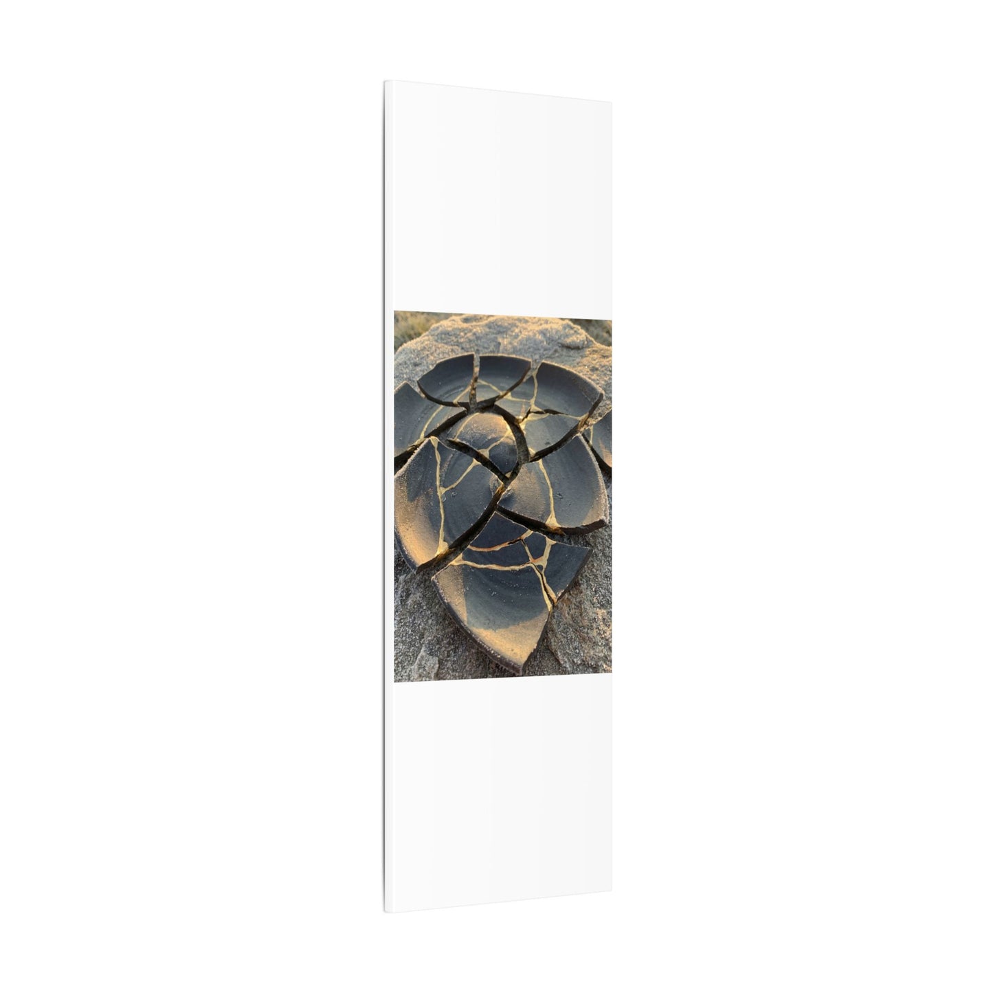Broken Pottery Winter Canvas Art | Kintsugi Resilient Design