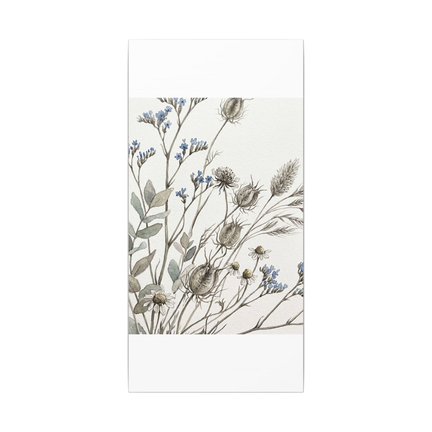 Dried Flowers Canvas Art | Summer Japandi Watercolor Art
