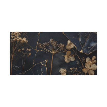 Philosophical Dried Flowers Canvas Art - Broken Beauty Kintsugi