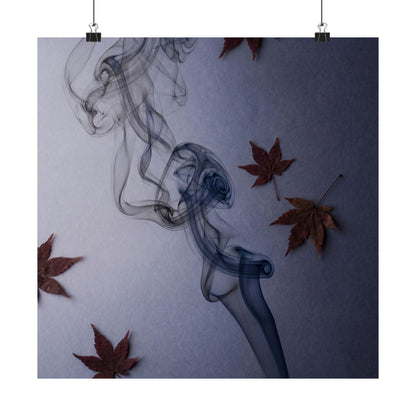 Incense Smoke Wall Art Print | Autumn Dark Japandi Moody Minimal Art
