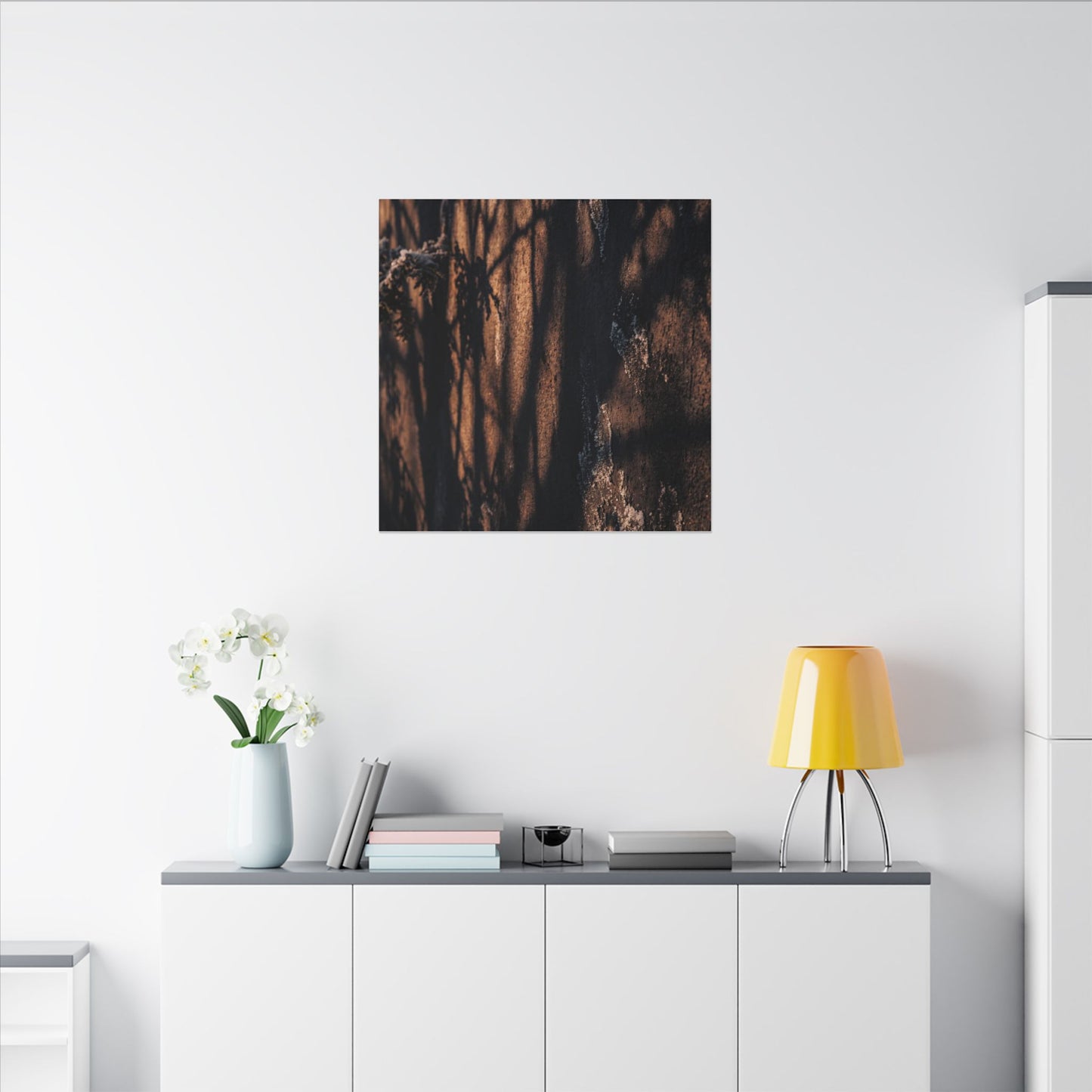 Golden Hour Shadow Play Canvas Art - Dark Japandi Fukinsei