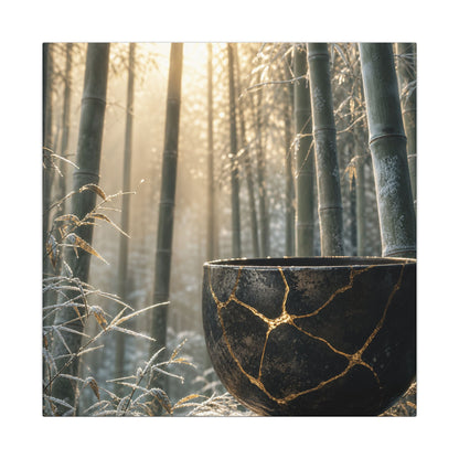 Fukinsei Bamboo Grove Canvas Art - Kintsugi Gold Repair
