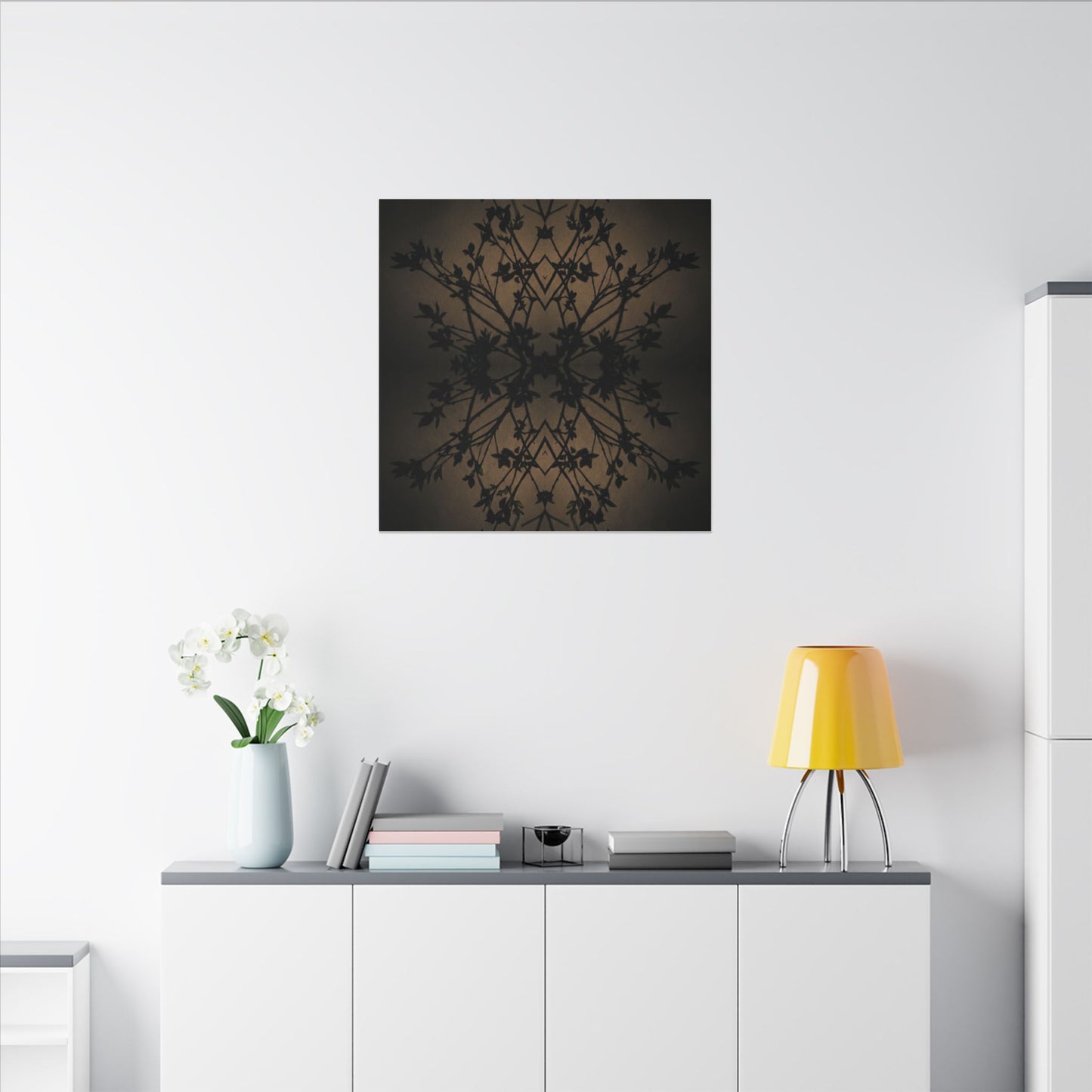 Golden Hour Shadow Play Canvas Art - Dark Japandi Seijaku