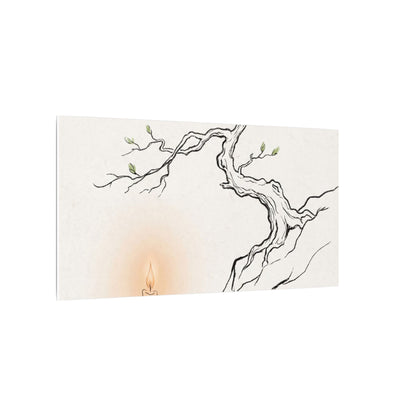 Candlelight Pine Tree Canvas Art - Japandi Shibui
