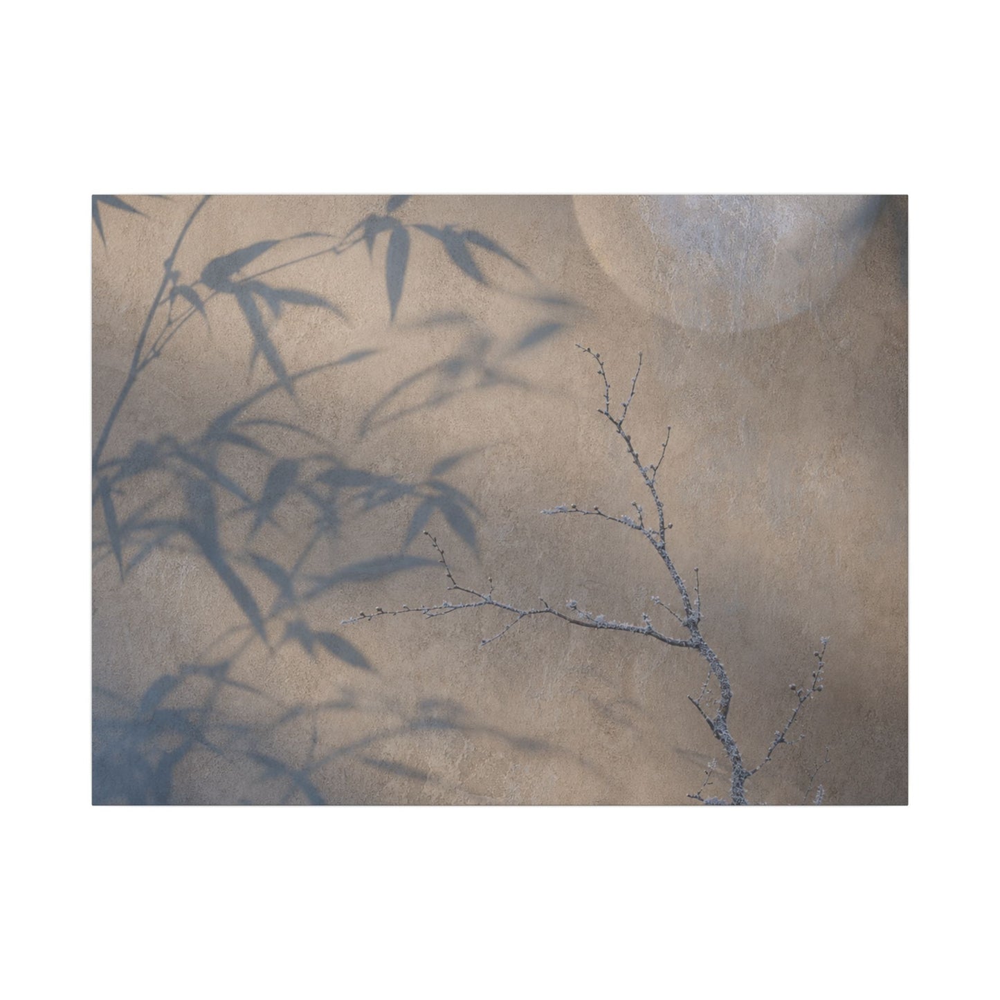 Shadow Play Canvas Art | Winter Japandi Japanese Pattern Art