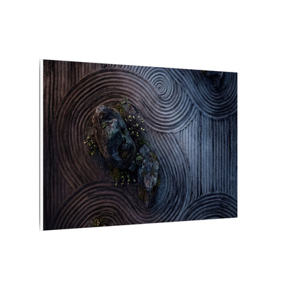 Spring Rock Garden Charcoal Ink Canvas Art | Bold Decor