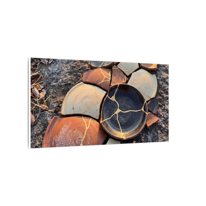 Winter Broken Pottery Gold Vein Canvas Art | Beautiful Decor