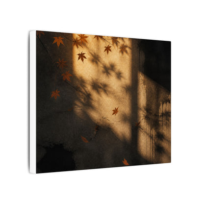 Shadow Play Canvas Art | Autumn Dark Japandi Charcoal Ink Art