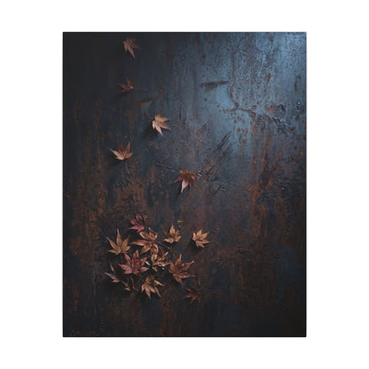 Moonlight Rust Patina Canvas Art - Dark Japandi Mono No Aware