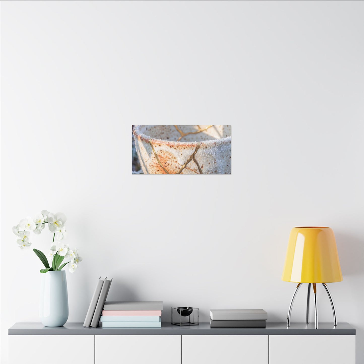 Resilient Ceramic Bowl Canvas Art - Gold Vein Kintsugi