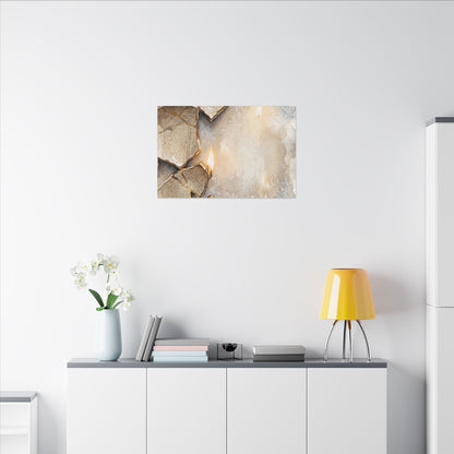 Broken Pottery Winter Canvas Art | Japandi Warm Design